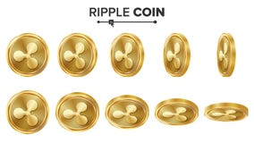 Ripple Coin 3D Gold Coins Vector Set. Realistic. Flip Different Angles. Digital Currency Money. Investment Concept stock illustration Ripple Coin 3D Gold Coins Vector Set. Realistic. Flip Different Angles. Digital Currency Money. Investment Concept stock illustration