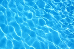 Rippled pattern of clean water in blue swimming pool