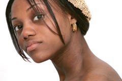 Ritratto del primo piano della ragazza dell'afroamericano Fotografie Stock Libere da Diritti Ritratto del primo piano della ragazza dell'afroamericano Fotografie Stock Libere da Diritti