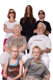 Ritratto della famiglia dello studio di un mazzo pazzesco fotografie stock libere da diritti Ritratto della famiglia dello studio di un mazzo pazzesco fotografie stock libere da diritti