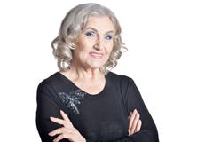 Ritratto di bello sorridere senior della donna Immagini Stock Libere da Diritti Ritratto di bello sorridere senior della donna Immagini Stock Libere da Diritti