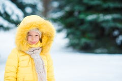 Ritratto di piccola ragazza adorabile con i bei occhi verdi nel giorno di inverno soleggiato della neve immagini stock Ritratto di piccola ragazza adorabile con i bei occhi verdi nel giorno di inverno soleggiato della neve immagini stock