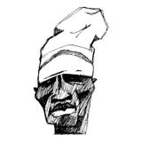 Ritratto di un carattere in un cappello Può essere usato per le riviste, le magliette e le pubblicazioni illustrazione di stock Ritratto di un carattere in un cappello Può essere usato per le riviste, le magliette e le pubblicazioni illustrazione di stock