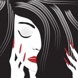 Ritratto minimalista di una donna mora royalty illustrazione gratis Ritratto minimalista di una donna mora royalty illustrazione gratis