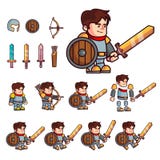 Ritterzeichentrickfilm-figur Charakter wird für Animation oder die Schaffung von Fantasievideospielen vorbereitet Charakter mit e lizenzfreie abbildung Ritterzeichentrickfilm-figur Charakter wird für Animation oder die Schaffung von Fantasievideospielen vorbereitet Charakter mit e lizenzfreie abbildung