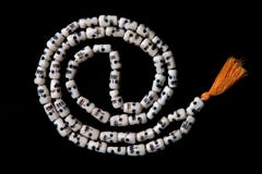 Ritual Indian beads from a white bone royalty free stock photos Ritual Indian beads from a white bone royalty free stock photos