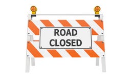 Road Closed Barricade Construction Stock Photography Road Closed Barricade Construction Stock Photography