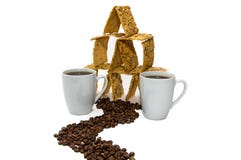 The road from the coffee beans leads to the biscuit house royalty free stock image The road from the coffee beans leads to the biscuit house royalty free stock image