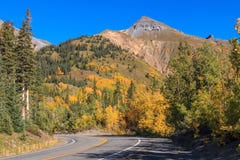 Road Through Colorado Fall Landscape Royalty Free Stock Photography Road Through Colorado Fall Landscape Royalty Free Stock Photography