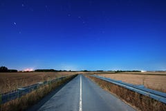 Road at night under moonlight royalty free stock photos Road at night under moonlight royalty free stock photos