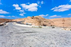 Road On Mountain Pass In Jordan-2 Stock Photo
