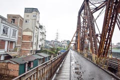 Road beside the railway in Hanoi, Vietnam royalty free stock photography Road beside the railway in Hanoi, Vietnam royalty free stock photography