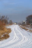 Road beside railway Stock Photo Road beside railway Stock Photo