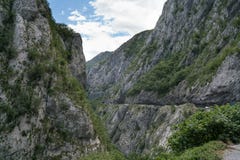 Road section in the canyon of the river Moraca royalty free stock image Road section in the canyon of the river Moraca royalty free stock image