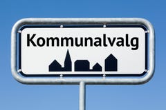 Road sign with danish text Danish municipalities elections royalty free stock photos Road sign with danish text Danish municipalities elections royalty free stock photos