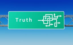 Road sign with multiple paths to the truth vector illustration Road sign with multiple paths to the truth vector illustration