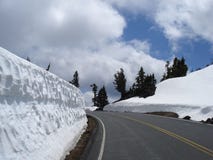 Road Through Crater Lake NP Stock Photo