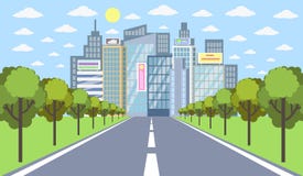 Road to city. stock illustration Road to city. stock illustration