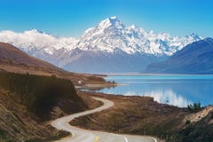 Road To Mount Cook, New Zealand Royalty Free Stock Photo Road To Mount Cook, New Zealand Royalty Free Stock Photo
