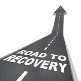 Road to Recovery Words on Pavement - Up Arrow