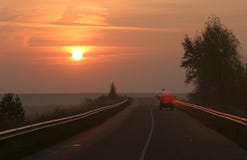Road To Sunset Stock Photography