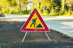 Road Works Sign Stock Photo Road Works Sign Stock Photo