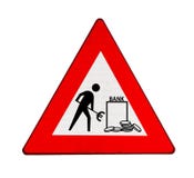 Roadworks em bancos na zona Euro fotografia de stock royalty free Roadworks em bancos na zona Euro fotografia de stock royalty free