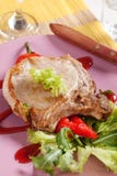 Roast Pork Chop And Accompaniment Stock Image Roast Pork Chop And Accompaniment Stock Image
