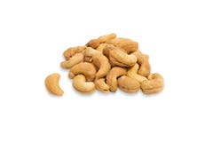 Roasted Cashew Nuts In White Background Royalty Free Stock Images