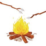 Roasting marshmallow vector royalty free illustration Roasting marshmallow vector royalty free illustration