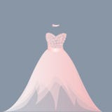 Robe rose de corail légère de ballgown illustration de vecteur Robe rose de corail légère de ballgown illustration de vecteur