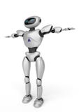 Robot androide moderno en un fondo blanco representación 3d stock de ilustración Robot androide moderno en un fondo blanco representación 3d stock de ilustración