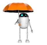 Robot avec le parapluie, 3d rendre illustration libre de droits Robot avec le parapluie, 3d rendre illustration libre de droits