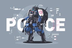 Robot de bourdon de police illustration libre de droits Robot de bourdon de police illustration libre de droits