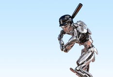 Robot de joueur de baseball Concept robotique d'intégration d'humain et de cyborg Illustration robotique de la technologie 3D illustration de vecteur Robot de joueur de baseball Concept robotique d'intégration d'humain et de cyborg Illustration robotique de la technologie 3D illustration de vecteur