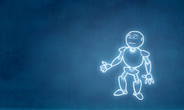 Robot disegnato a mano illustrazione vettoriale Robot disegnato a mano illustrazione vettoriale