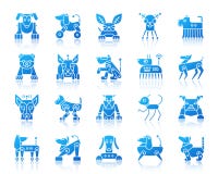 Robot Dog simple gradient icons vector set vector illustration Robot Dog simple gradient icons vector set vector illustration
