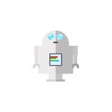 Robot, flat design isolated on white background vector illustrat stock illustration Robot, flat design isolated on white background vector illustrat stock illustration