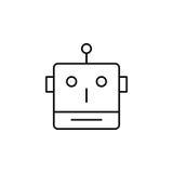 Robot, head outline icon. Signs and symbols can be used for web, logo, mobile app, UI, UX stock illustration Robot, head outline icon. Signs and symbols can be used for web, logo, mobile app, UI, UX stock illustration