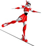 Robot incline on the line Stock Image Robot incline on the line Stock Image