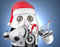Robot Santa che tiene un carrello Concetto di Natale contiene royalty illustrazione gratis Robot Santa che tiene un carrello Concetto di Natale contiene royalty illustrazione gratis