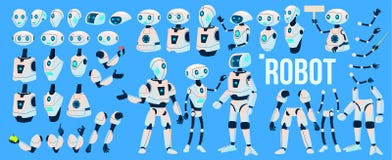 Robot Vector. Animation Set. Mechanism Robot Helper. Cyborgs, AI Futuristic Humanoid Character. Animated Artificial stock illustration Robot Vector. Animation Set. Mechanism Robot Helper. Cyborgs, AI Futuristic Humanoid Character. Animated Artificial stock illustration