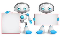 Robot vector characters set. Friendly and funny android robots Royalty Free Stock Image Robot vector characters set. Friendly and funny android robots Royalty Free Stock Image