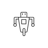 Robot, wheel outline icon. Signs and symbols can be used for web, logo, mobile app, UI, UX vector illustration Robot, wheel outline icon. Signs and symbols can be used for web, logo, mobile app, UI, UX vector illustration