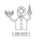 Robotdoktor med en injektionsspruta ocks? vektor f?r coreldrawillustration royaltyfri illustrationer Robotdoktor med en injektionsspruta ocks? vektor f?r coreldrawillustration royaltyfri illustrationer