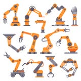 Roboterarm der flachen Fertigung Automatischer Roboter bewaffnet, industrielle Ausrüstung des Selbstfabrikförderers Elektronikrob stock abbildung Roboterarm der flachen Fertigung Automatischer Roboter bewaffnet, industrielle Ausrüstung des Selbstfabrikförderers Elektronikrob stock abbildung