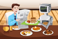 Roboterumhüllungsfrühstück lizenzfreie abbildung Roboterumhüllungsfrühstück lizenzfreie abbildung
