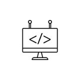 Robotics coding outline icon. Signs and symbols can be used for web, logo, mobile app, UI, UX stock illustration Robotics coding outline icon. Signs and symbols can be used for web, logo, mobile app, UI, UX stock illustration