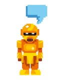 Robô do ouro do jogo de vídeo do pixel ilustração do vetor Robô do ouro do jogo de vídeo do pixel ilustração do vetor