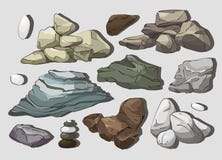 Rocas y elementos de las piedras ilustración del vector Rocas y elementos de las piedras ilustración del vector